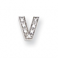 Picture of Sterling Silver CZ Initial V Slide