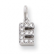 Picture of Sterling Silver CZ Initial E Charm