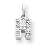 Picture of Sterling Silver CZ Initial H Charm