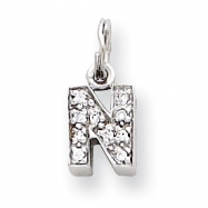 Picture of Sterling Silver CZ Initial N Charm