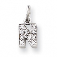 Picture of Sterling Silver CZ Initial N Charm