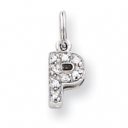Picture of Sterling Silver CZ Initial P Charm