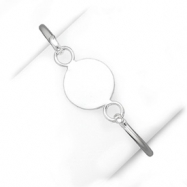 Picture of Sterling Silver Bangle w/Round ID Plate Bracelet