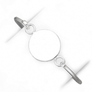 Picture of Sterling Silver Bangle w/Round ID Plate Bracelet