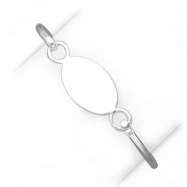Picture of Sterling Silver Bangle w/Oval ID Plate Bracelet