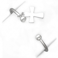 Picture of Sterling Silver Cross Cuff Bangle Bracelet