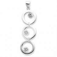 Picture of Sterling Silver Circle & CZ Pendant