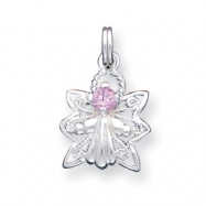 Picture of Sterling Silver Pink CZ Angel Charm