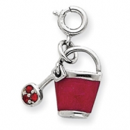 Picture of Sterling Silver Crystal & Enameled Bucket Charm