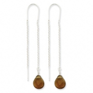 Picture of Sterling Silver Smokey Crystal Teardrop Threader Earrings