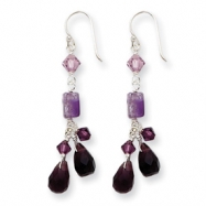 Picture of Sterling Silver Amethyst/Lavender Quartz/Crystal Combination Earrings