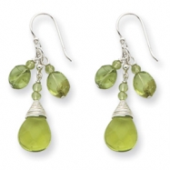 Picture of Sterling Silver Green Crystal/Peridot Earrings