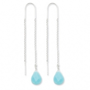 Picture of Sterling Silver Blue Agate Threader Earrings