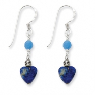Picture of Sterling Silver Lapis/Blue Agate Antiqued Earrings