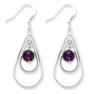 Picture of Sterling Silver Amethyst Dangle Earrings