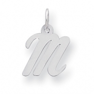 Picture of Sterling Silver Small Script Intial M Charm