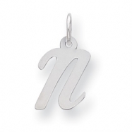 Picture of Sterling Silver Small Script Intial N Charm