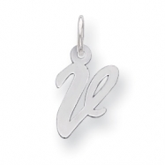 Picture of Sterling Silver Small Script Intial V Charm