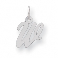 Picture of Sterling Silver Small Script Intial W Charm