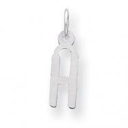 Picture of Sterling Silver Small Slanted Block Initial H Charm