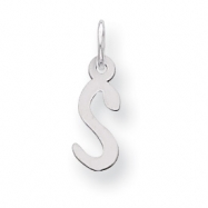 Picture of Sterling Silver Small Slanted Block Initial S Charm