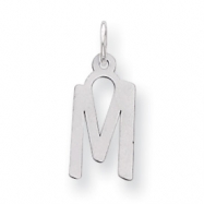 Picture of Sterling Silver Medium Slanted Block Initial M Charm