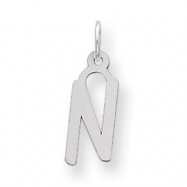 Picture of Sterling Silver Medium Slanted Block Initial N Charm