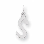 Picture of Sterling Silver Medium Slanted Block Initial S Charm