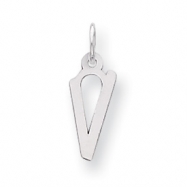 Picture of Sterling Silver Medium Slanted Block Initial V Charm