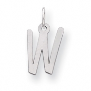 Picture of Sterling Silver Medium Slanted Block Initial W Charm