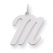 Picture of Sterling Silver Large Script Intial M Charm
