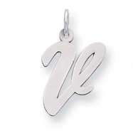 Picture of Sterling Silver Large Script Intial V Charm