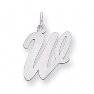 Picture of Sterling Silver Large Script Intial W Charm