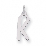 Picture of Sterling Silver Large Slanted Block Initial K Charm