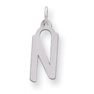 Picture of Sterling Silver Large Slanted Block Initial N Charm