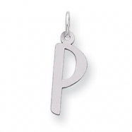 Picture of Sterling Silver Large Slanted Block Initial P Charm