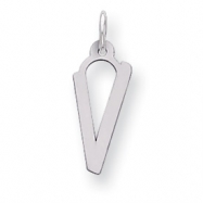 Picture of Sterling Silver Large Slanted Block Initial V Charm