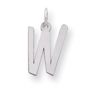 Picture of Sterling Silver Large Slanted Block Initial W Charm