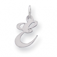 Picture of Sterling Silver Small Fancy Script Initial E Charm