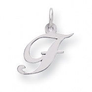 Picture of Sterling Silver Small Fancy Script Initial F Charm
