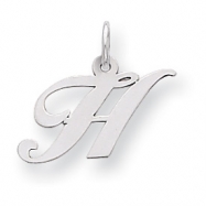 Picture of Sterling Silver Small Fancy Script Initial H Charm