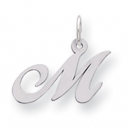 Picture of Sterling Silver Small Fancy Script Initial M Charm