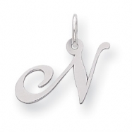 Picture of Sterling Silver Small Fancy Script Initial N Charm