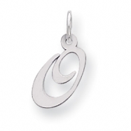 Picture of Sterling Silver Small Fancy Script Initial O Charm