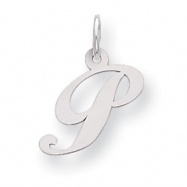 Picture of Sterling Silver Small Fancy Script Initial P Charm