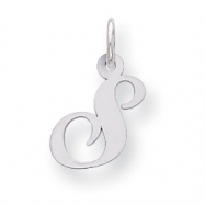 Picture of Sterling Silver Small Fancy Script Initial S Charm