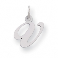 Picture of Sterling Silver Small Fancy Script Initial V Charm