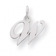 Picture of Sterling Silver Small Fancy Script Initial W Charm
