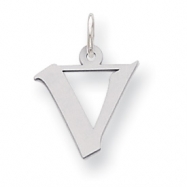 Picture of Sterling Silver Small Artisian Block Initial V Charm