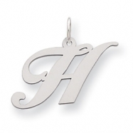 Picture of Sterling Silver Medium Fancy Script Initial H Charm